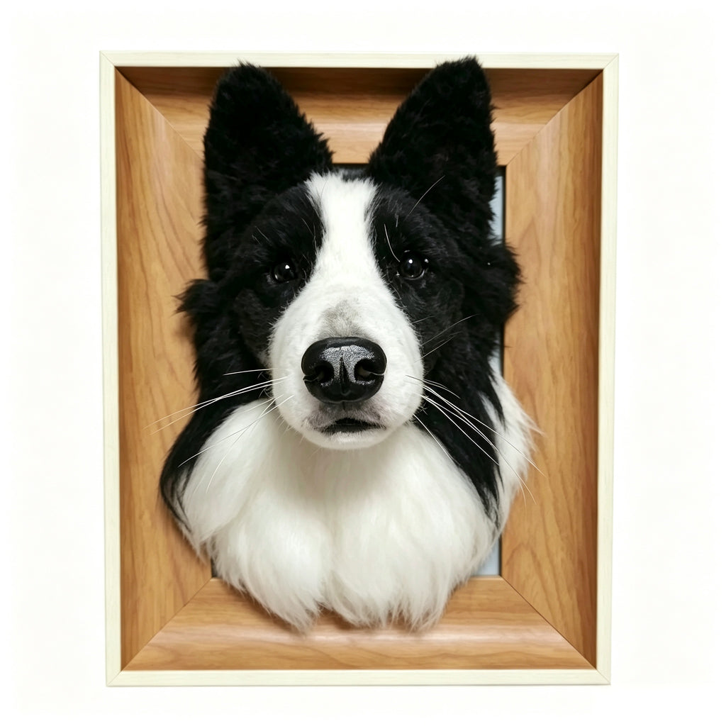 Custom Handmade Wool Felt Pet Portrait 5 Inch Desktop Photo Frame