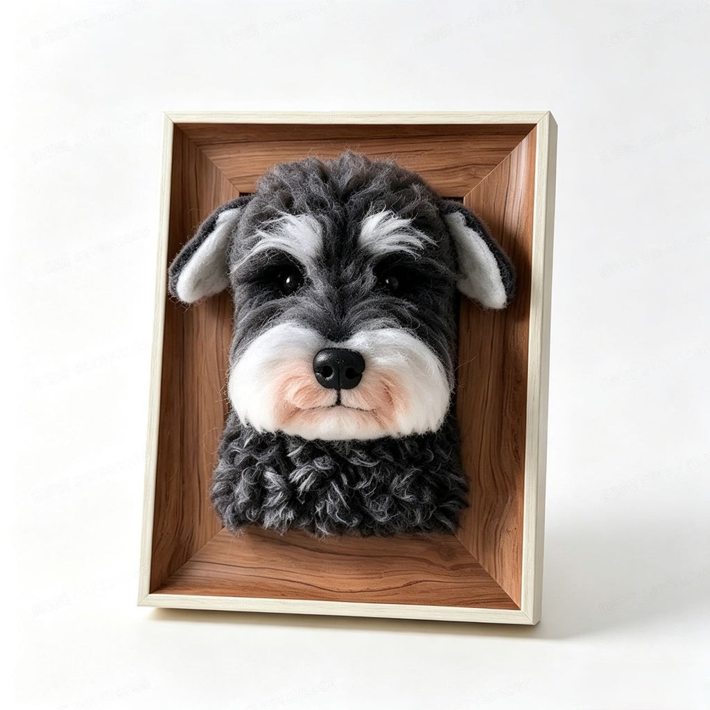 Custom Handmade Wool Felt Pet Portrait 5 Inch Desktop Photo Frame