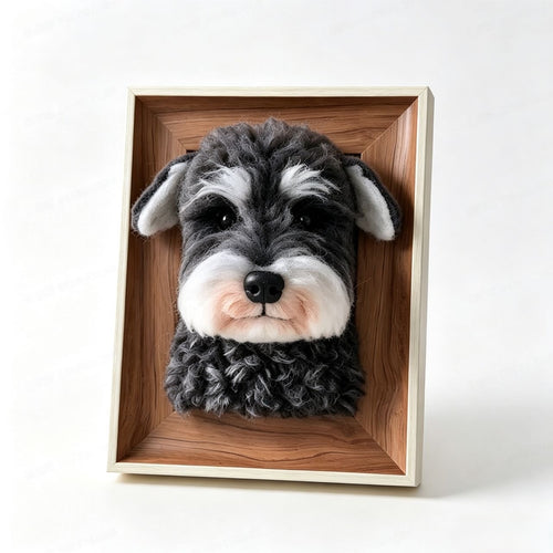 Custom Handmade Wool Felt Pet Portrait 5 Inch Desktop Photo Frame