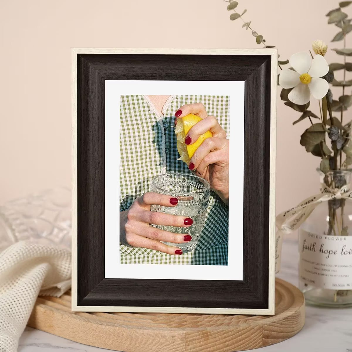 Custom Handmade Wool Felt Pet Portrait 5 Inch Desktop Photo Frame