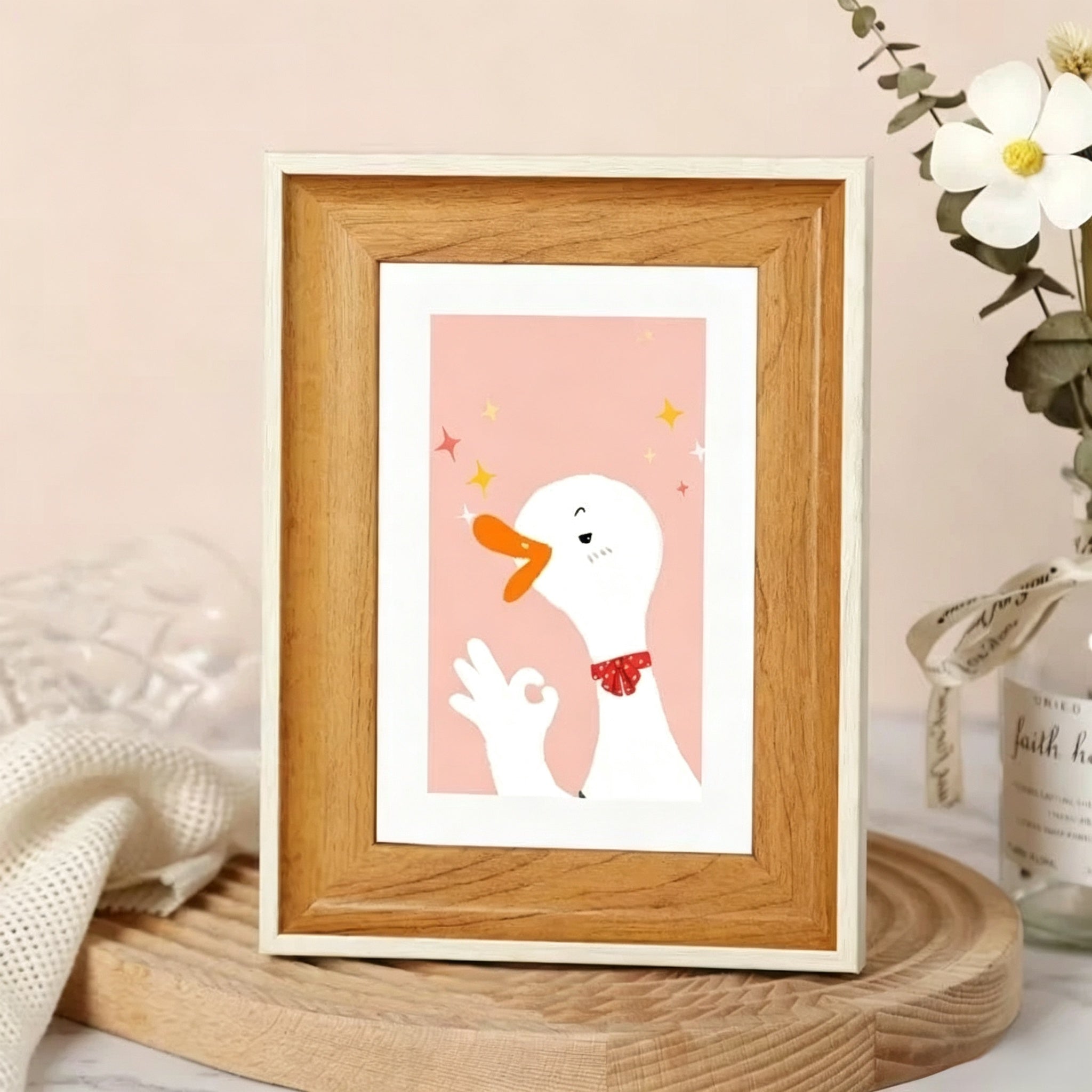 Custom Handmade Wool Felt Pet Portrait 5 Inch Desktop Photo Frame